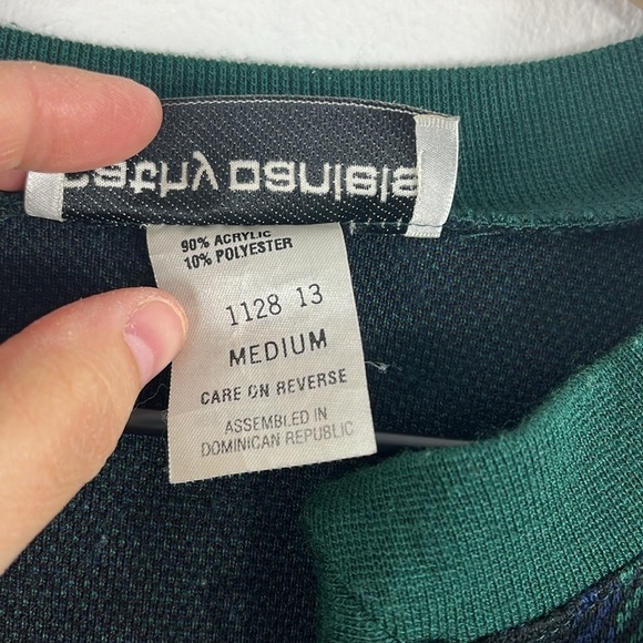 Cathy Daniels Vintage Green Plaid Fancy Metal Buttons Sweater Womens Size M - Picture 11 of 12